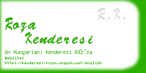 roza kenderesi business card